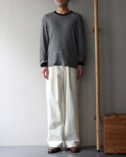 ssstein/DOUBLE WEAVE COTTON ONE TUCK WIDE PANTS "CREAM"
