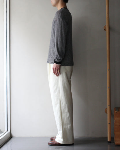 ssstein/DOUBLE WEAVE COTTON ONE TUCK WIDE PANTS "CREAM"