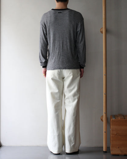 ssstein/DOUBLE WEAVE COTTON ONE TUCK WIDE PANTS "CREAM"