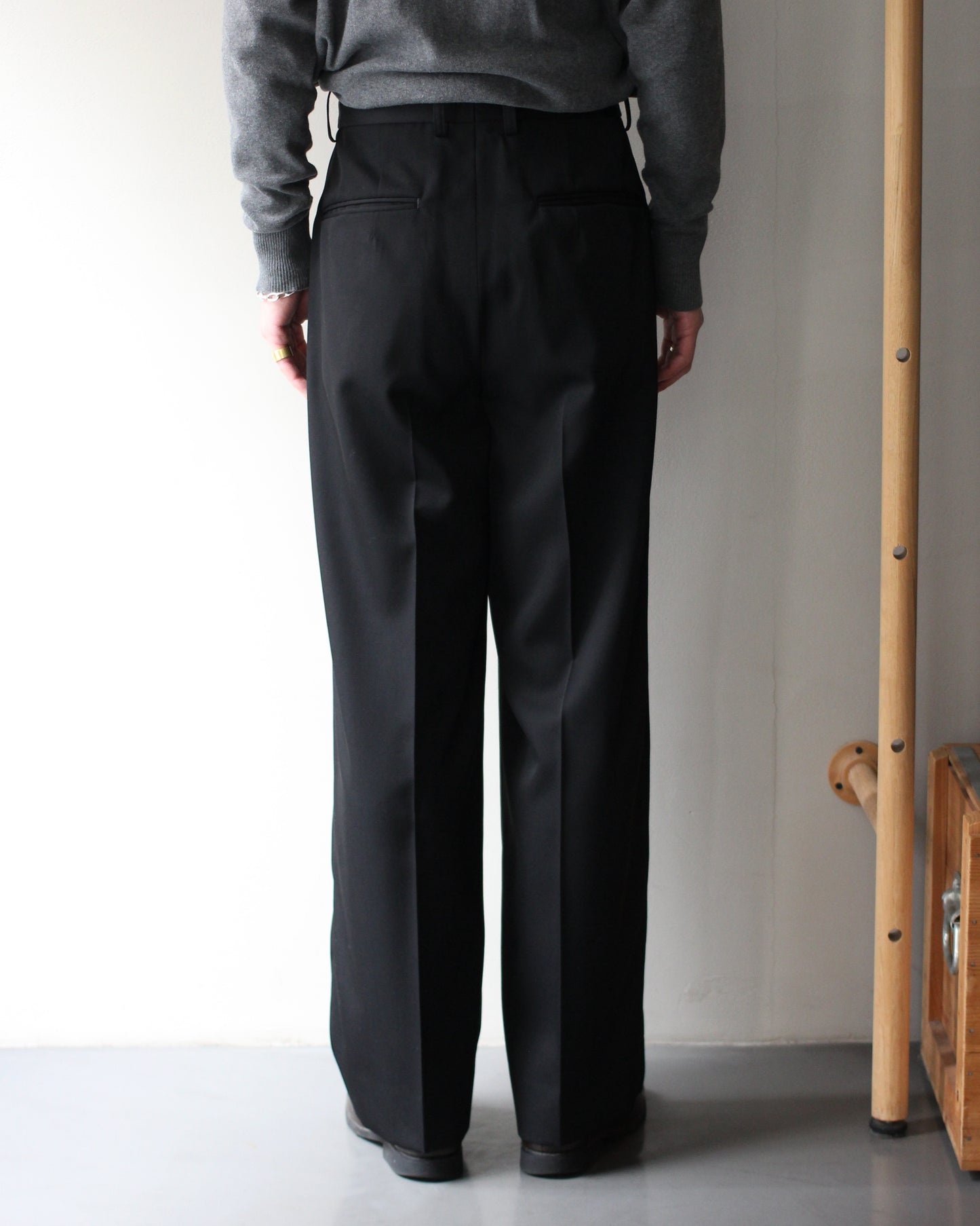ssstein/LONG WIDE TROUSERS "BLACK"