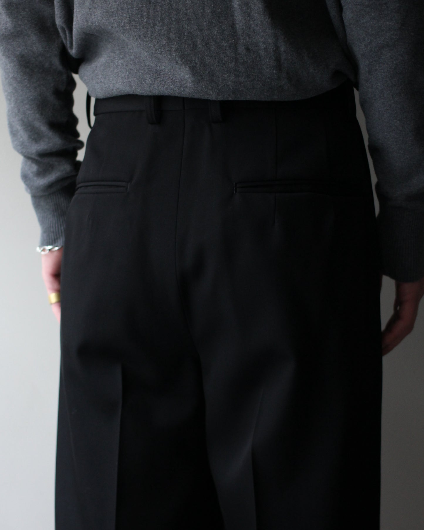 ssstein/LONG WIDE TROUSERS "BLACK"