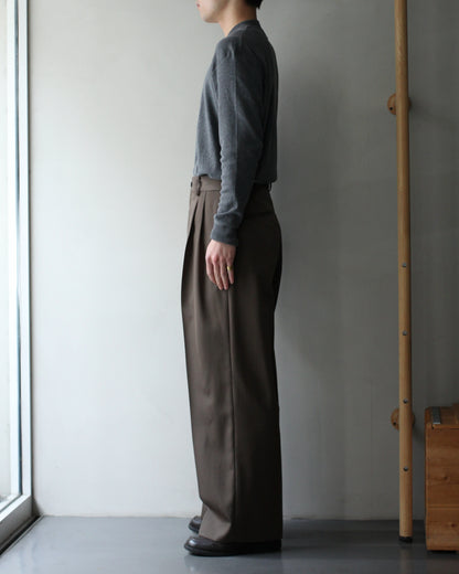 ssstein/LONG WIDE TROUSERS "DARK BEIGE"