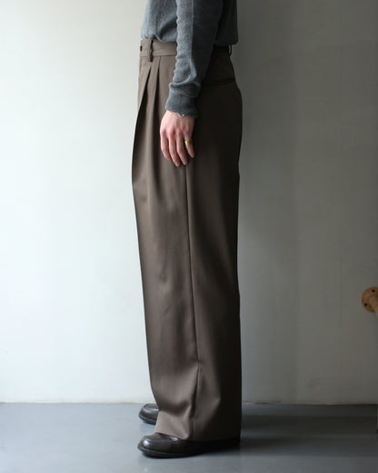 ssstein/LONG WIDE TROUSERS "DARK BEIGE"