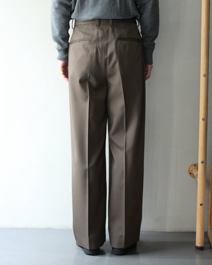 ssstein/LONG WIDE TROUSERS "DARK BEIGE"