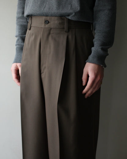 ssstein/LONG WIDE TROUSERS "DARK BEIGE"