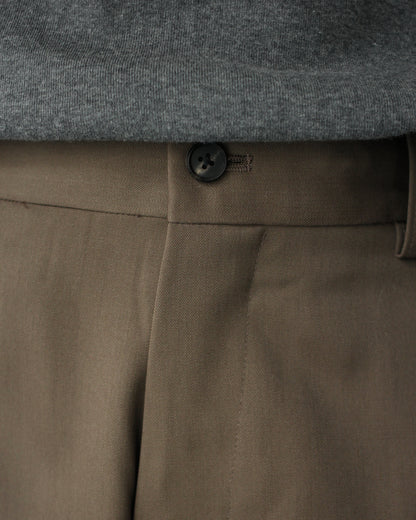 ssstein/LONG WIDE TROUSERS "DARK BEIGE"