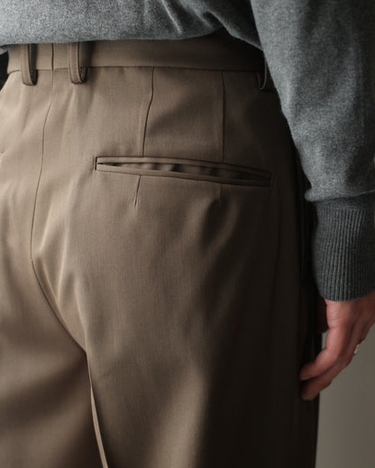 ssstein/LONG WIDE TROUSERS "DARK BEIGE"