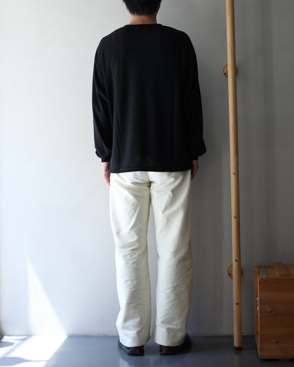 ULTERIOR/SUPER FINE WOOL COTTON CUT-OFF P/O (BORDER STRIPE ) "BROWN×BLACK"