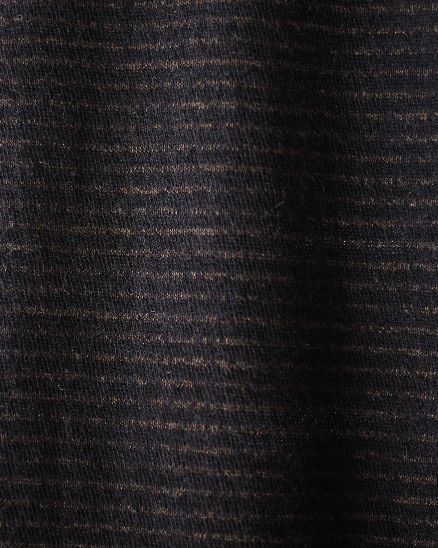 ULTERIOR/SUPER FINE WOOL COTTON CUT-OFF P/O (BORDER STRIPE ) "BROWN×BLACK"