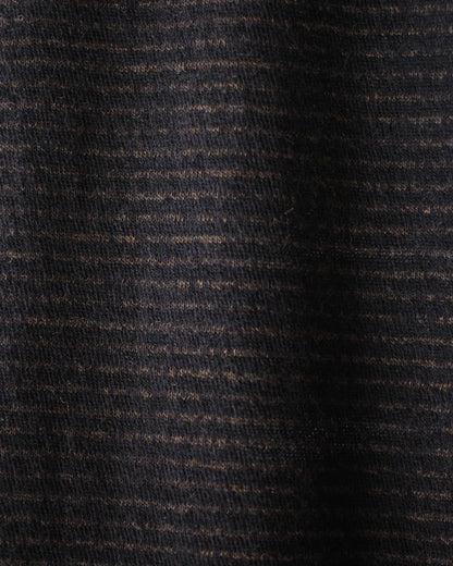 ULTERIOR/SUPER FINE WOOL COTTON CUT-OFF P/O (BORDER STRIPE ) "BROWN×BLACK"