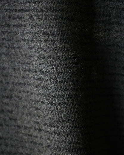 ULTERIOR/SUPER FINE WOOL COTTON CUT-OFF P/O (BORDER STRIPE ) " BLACK×CHARCOAL"