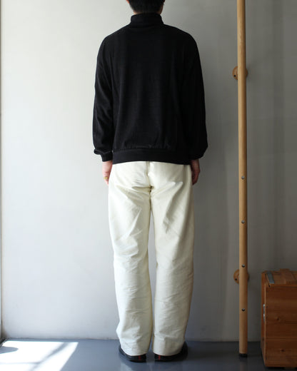 ULTERIOR/SUPER FINE WOOL COTTON TURTLE-NECK TOP (BORDER STRIPE ) "BROWN×BLACK"