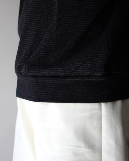 ULTERIOR/SUPER FINE WOOL COTTON TURTLE-NECK TOP (BORDER STRIPE ) "BROWN×BLACK"