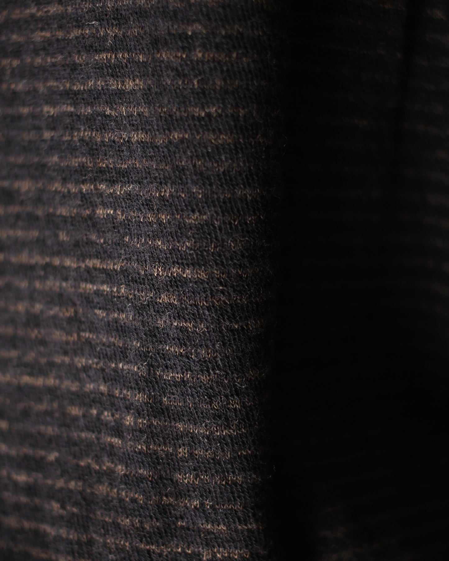 ULTERIOR/SUPER FINE WOOL COTTON TURTLE-NECK TOP (BORDER STRIPE ) "BROWN×BLACK"