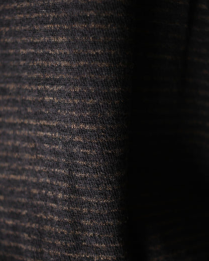 ULTERIOR/SUPER FINE WOOL COTTON TURTLE-NECK TOP (BORDER STRIPE ) "BROWN×BLACK"
