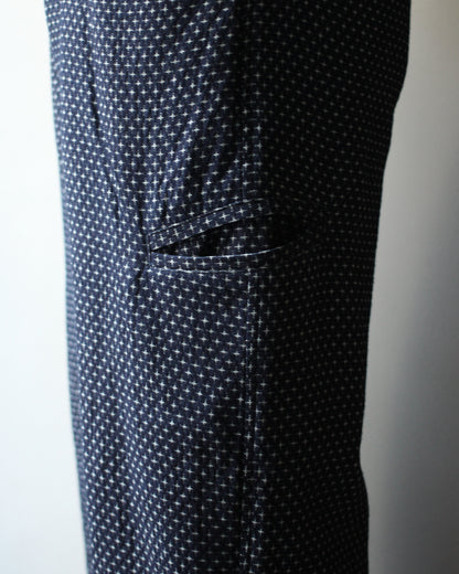 RIKU UMEHARA/FLOWER VASE PANTS "NAVY"