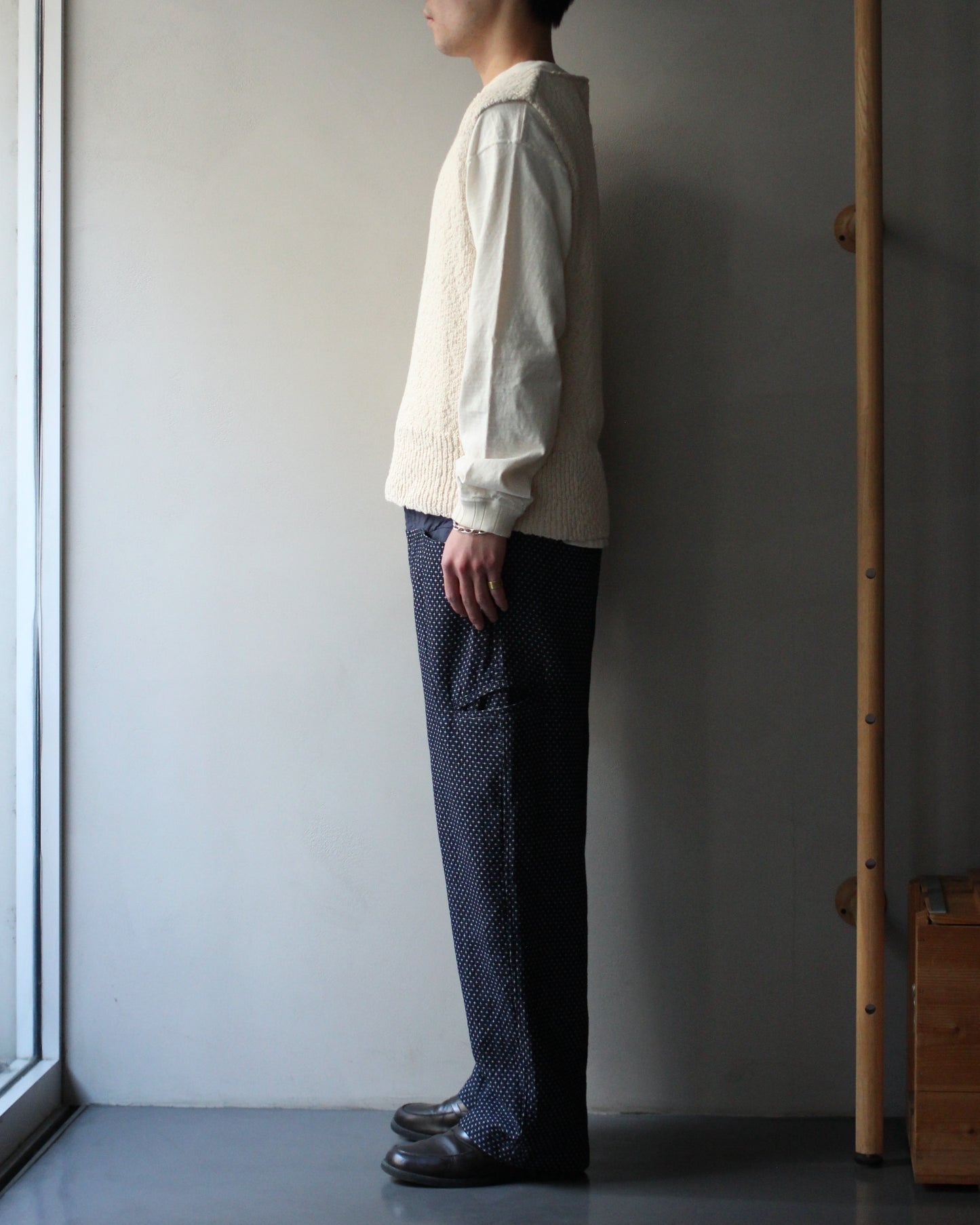 RIKU UMEHARA/BASKET KNIT VEST "BEIGE"