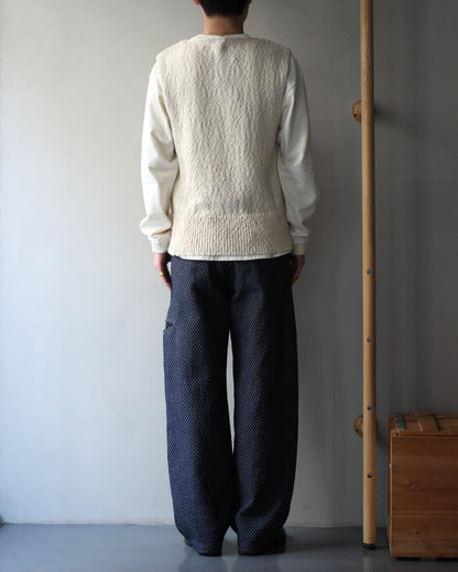 RIKU UMEHARA/BASKET KNIT VEST "BEIGE"