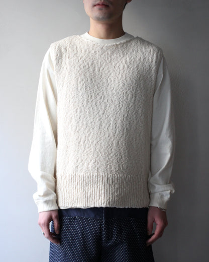 RIKU UMEHARA/BASKET KNIT VEST "BEIGE"
