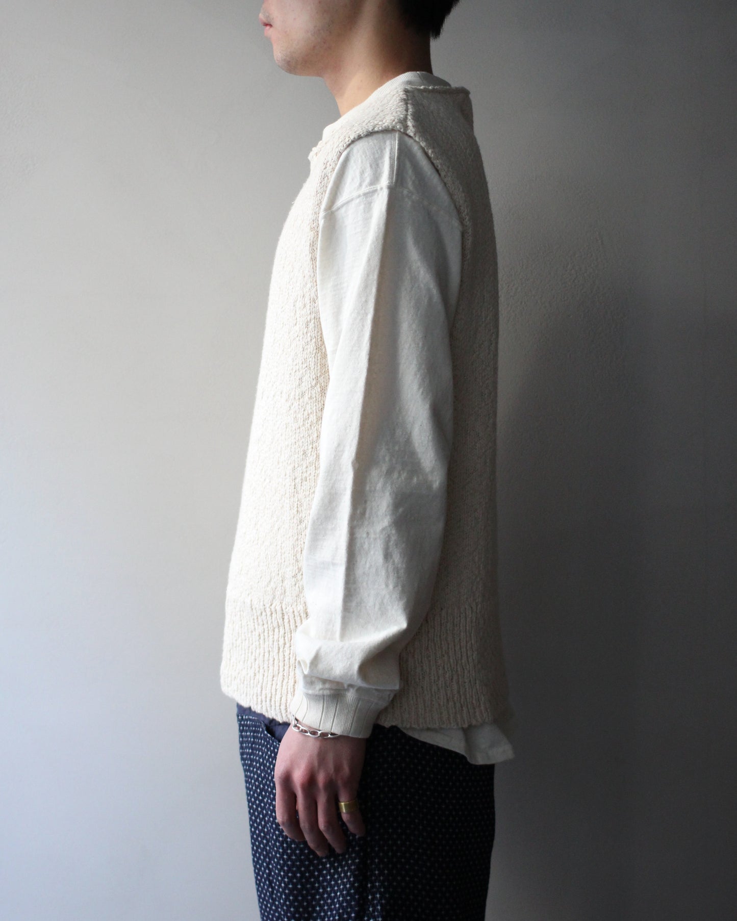 RIKU UMEHARA/BASKET KNIT VEST "BEIGE"