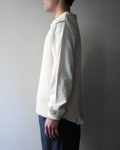 RIKU UMEHARA/BASKET KNIT VEST "BEIGE"