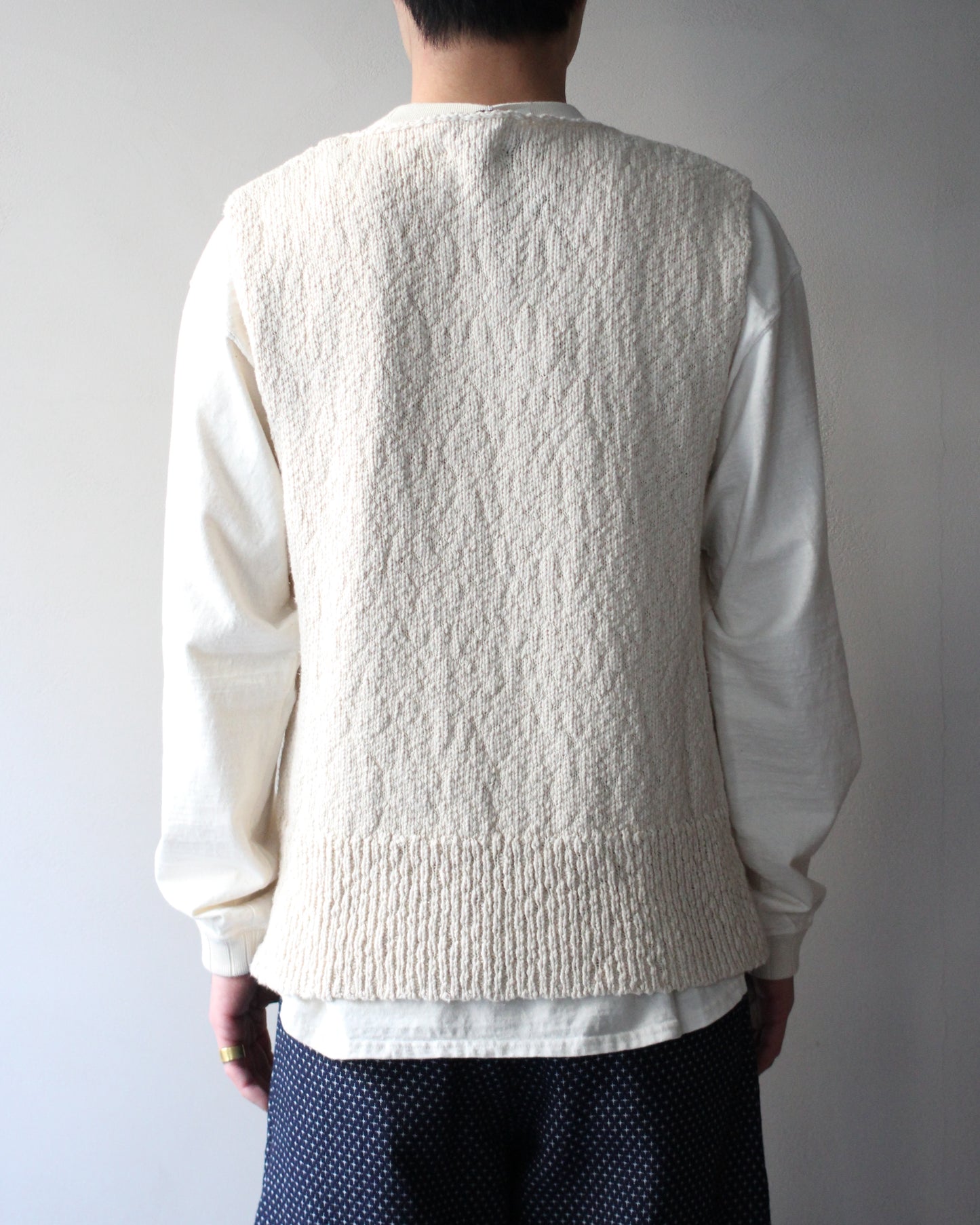 RIKU UMEHARA/BASKET KNIT VEST "BEIGE"
