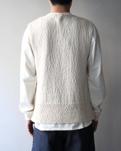 RIKU UMEHARA/BASKET KNIT VEST "BEIGE"