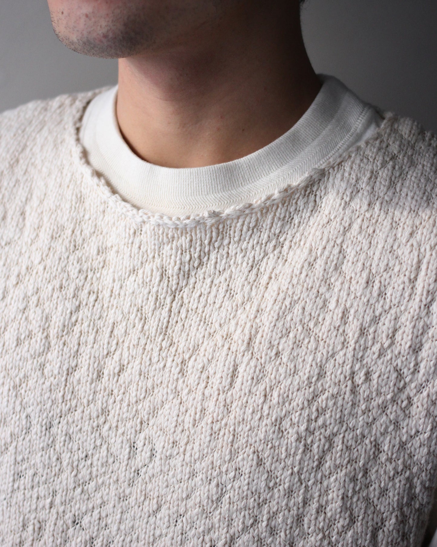 RIKU UMEHARA/BASKET KNIT VEST "BEIGE"
