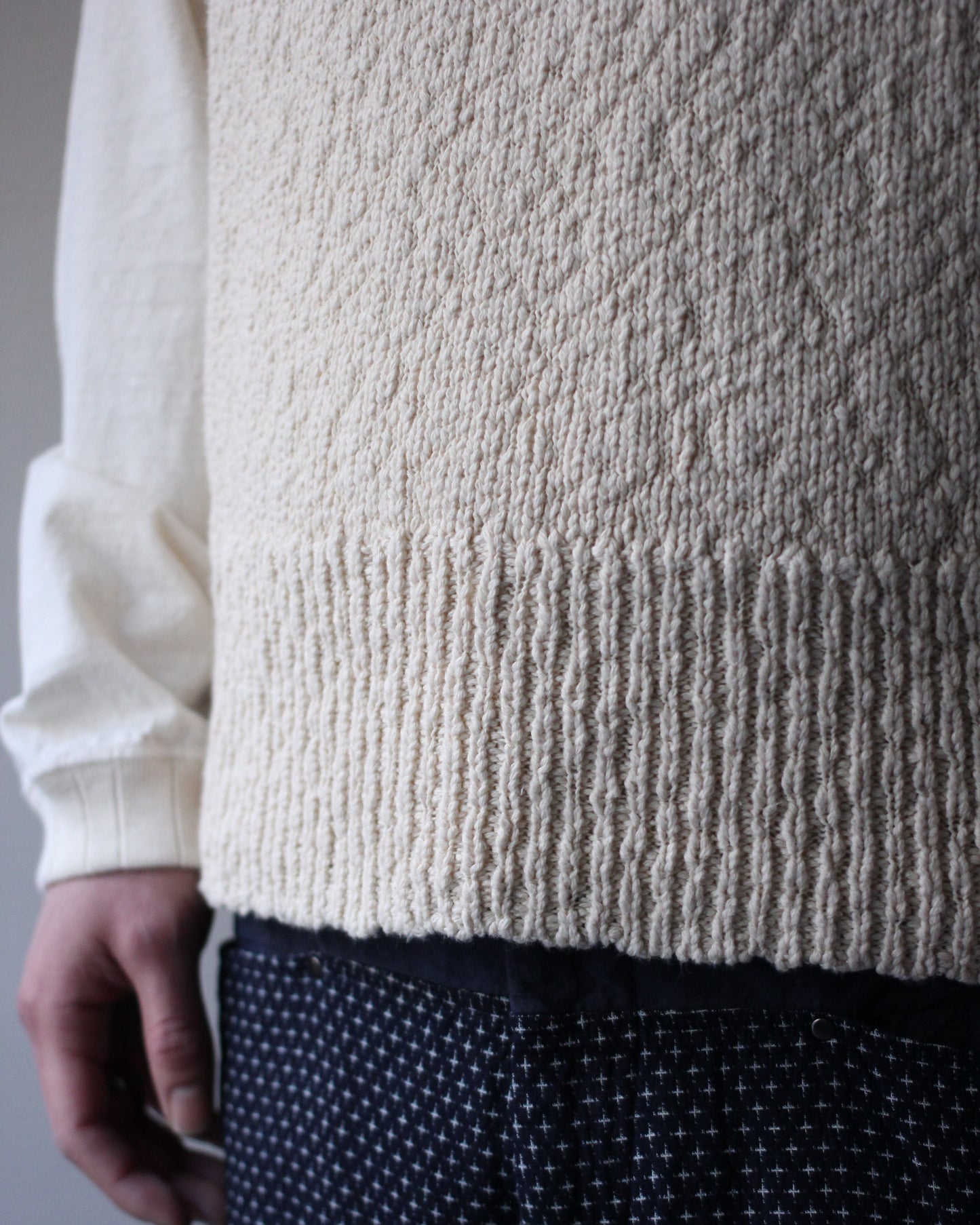 RIKU UMEHARA/BASKET KNIT VEST "BEIGE"