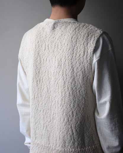 RIKU UMEHARA/BASKET KNIT VEST "BEIGE"