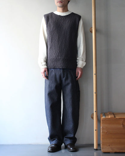 RIKU UMEHARA/BASKET KNIT VEST "NAVY"