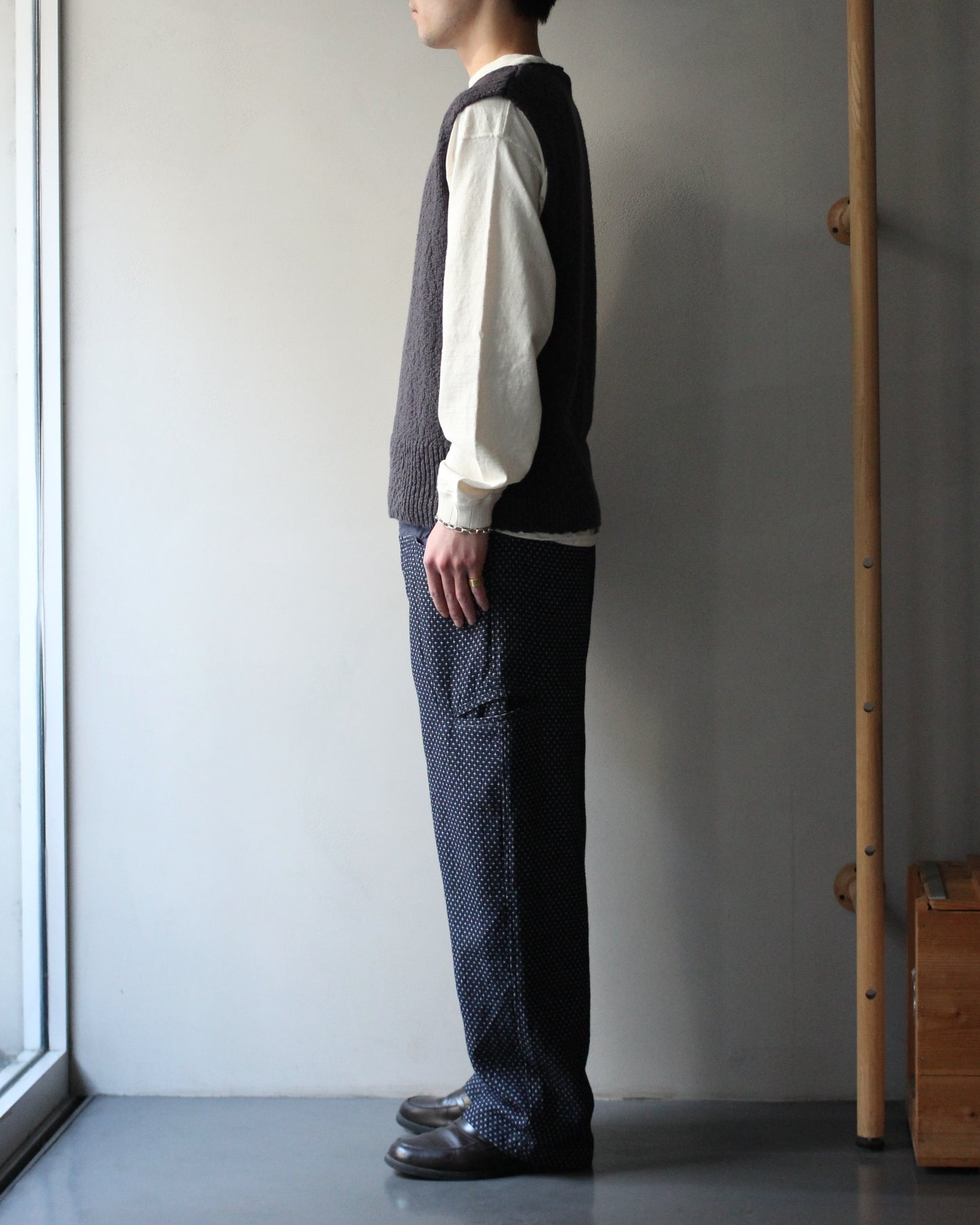 RIKU UMEHARA/BASKET KNIT VEST "NAVY"