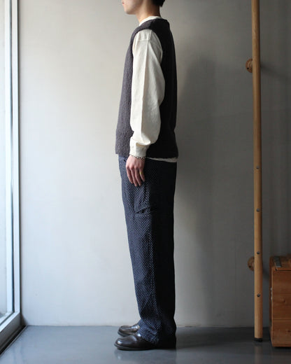 RIKU UMEHARA/BASKET KNIT VEST "NAVY"