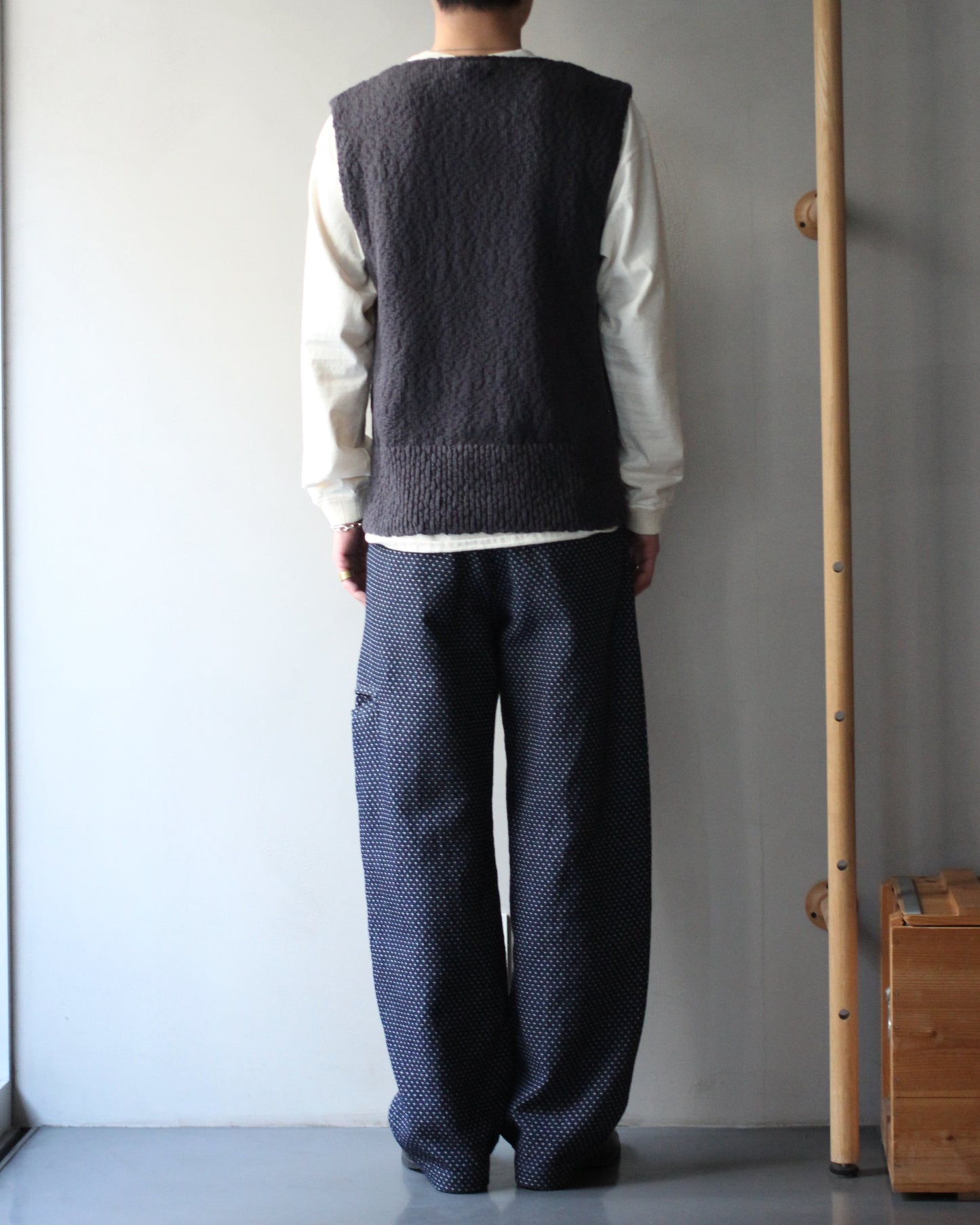RIKU UMEHARA/BASKET KNIT VEST "NAVY"
