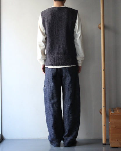 RIKU UMEHARA/BASKET KNIT VEST "NAVY"