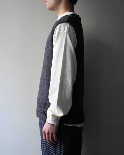 RIKU UMEHARA/BASKET KNIT VEST "NAVY"