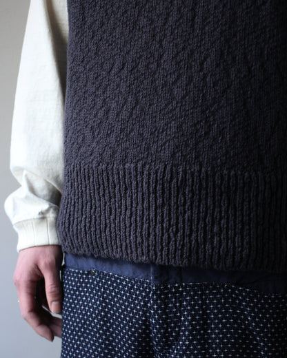 RIKU UMEHARA/BASKET KNIT VEST "NAVY"