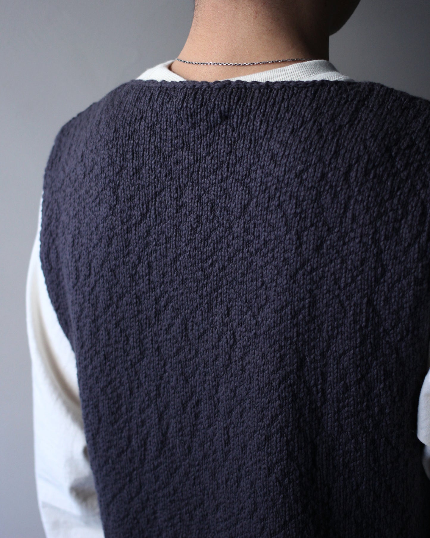 RIKU UMEHARA/BASKET KNIT VEST "NAVY"