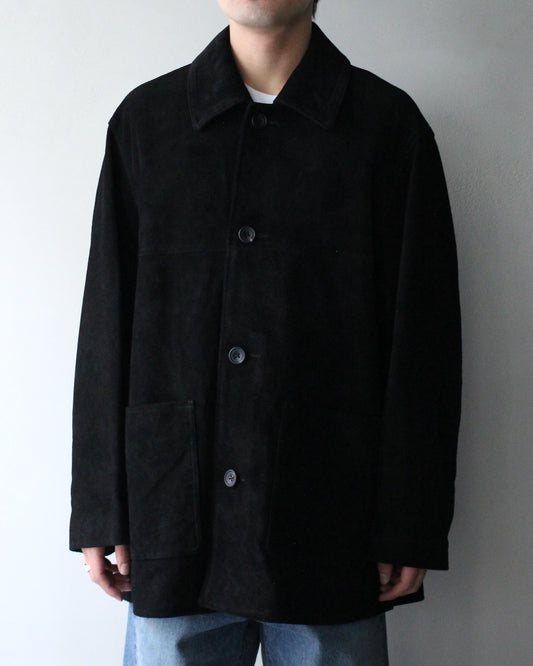 ssstein/COW SUEDE CAR JACKET" BLACK"