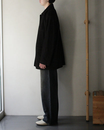 ssstein/COW SUEDE CAR JACKET" DARK BROWN"