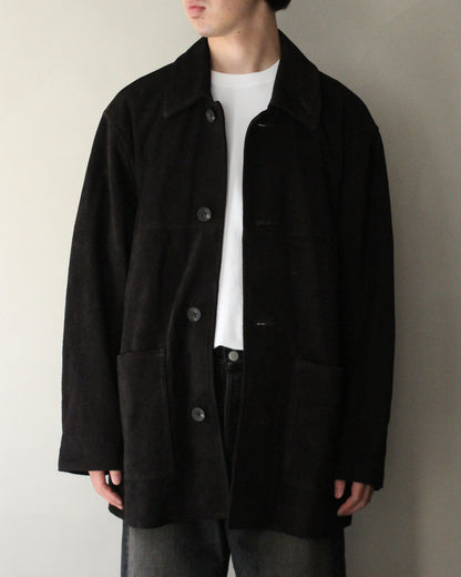 ssstein/COW SUEDE CAR JACKET" DARK BROWN"