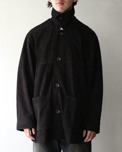 ssstein/COW SUEDE CAR JACKET" DARK BROWN"