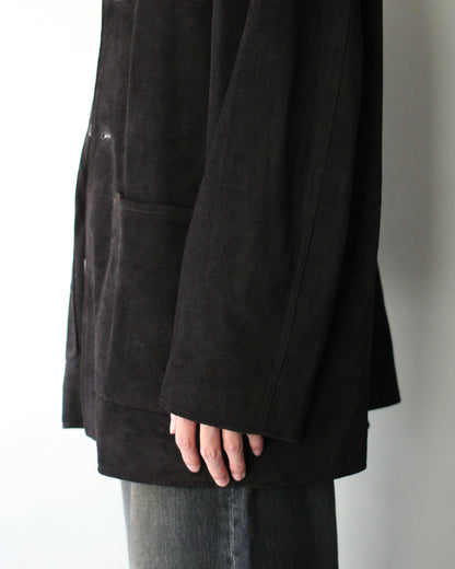 ssstein/COW SUEDE CAR JACKET" DARK BROWN"