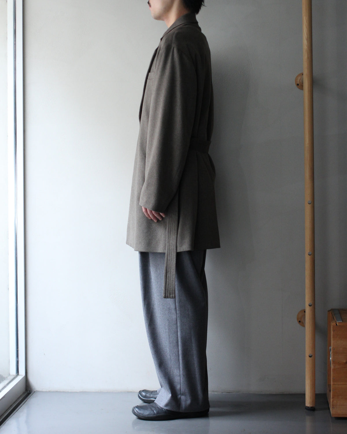 ssstein/WOOL DOESKIN HALF COAT "TAUPE"