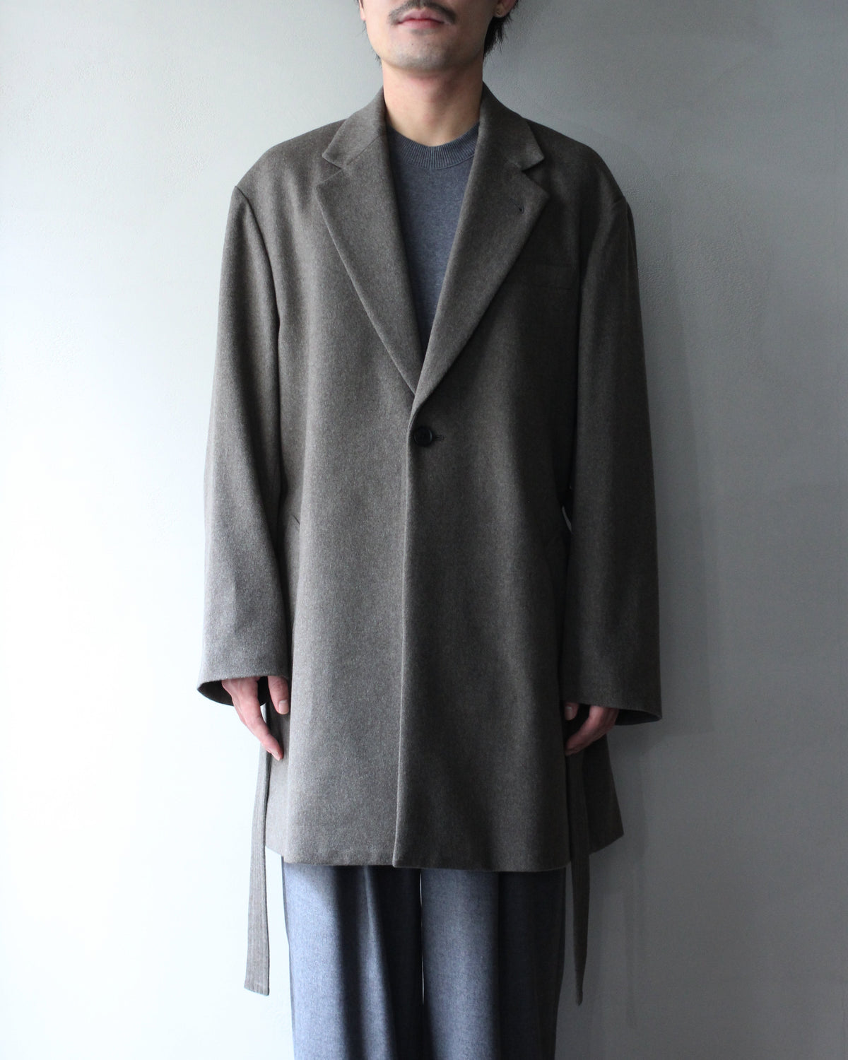 ssstein/WOOL DOESKIN HALF COAT "TAUPE"