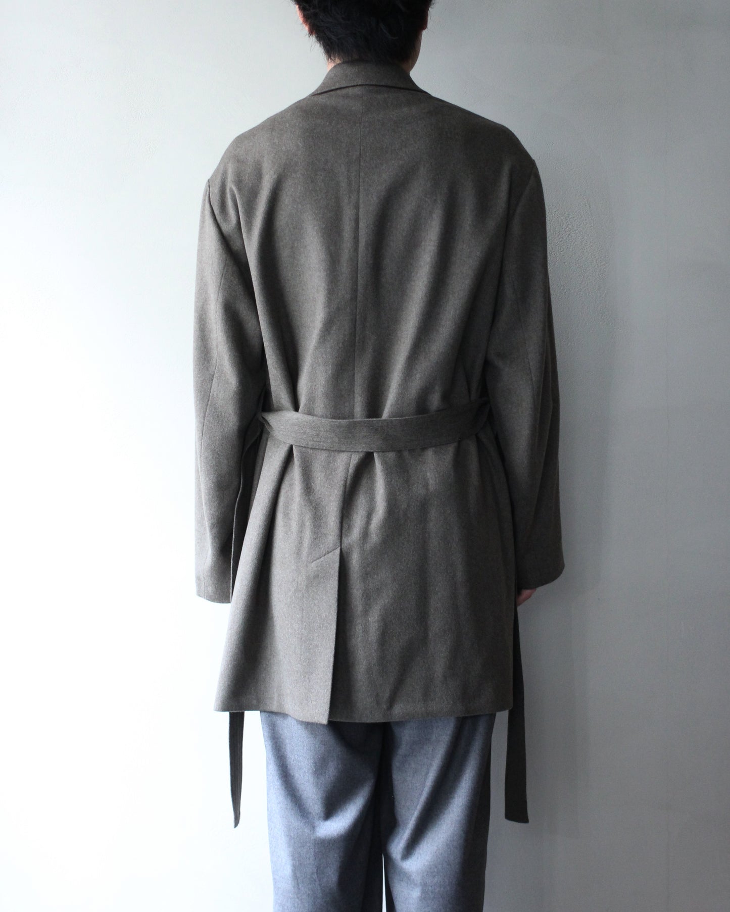 ssstein/WOOL DOESKIN HALF COAT "TAUPE"