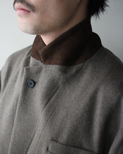 ssstein/WOOL DOESKIN HALF COAT "TAUPE"