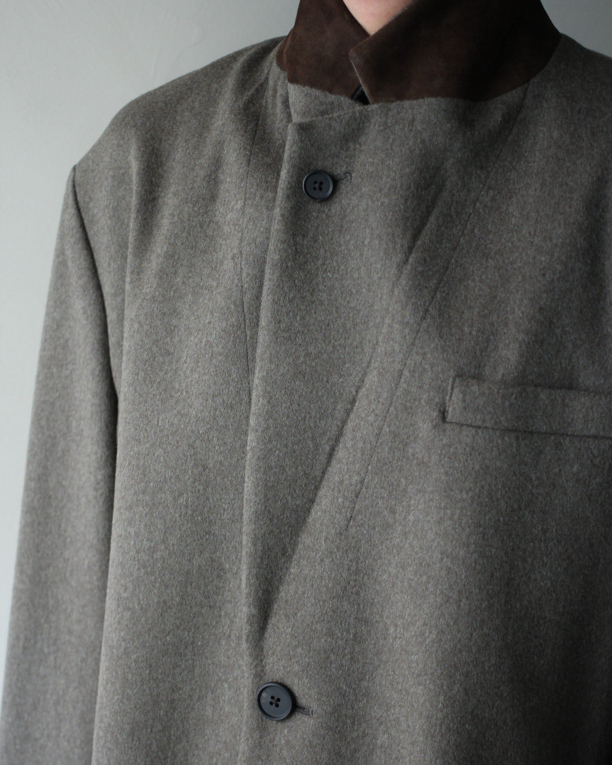 ssstein/WOOL DOESKIN HALF COAT "TAUPE"