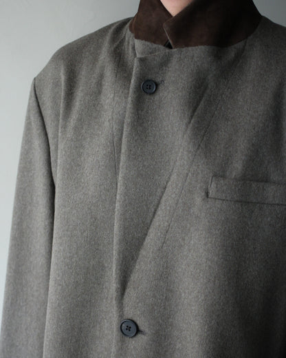 ssstein/WOOL DOESKIN HALF COAT "TAUPE"