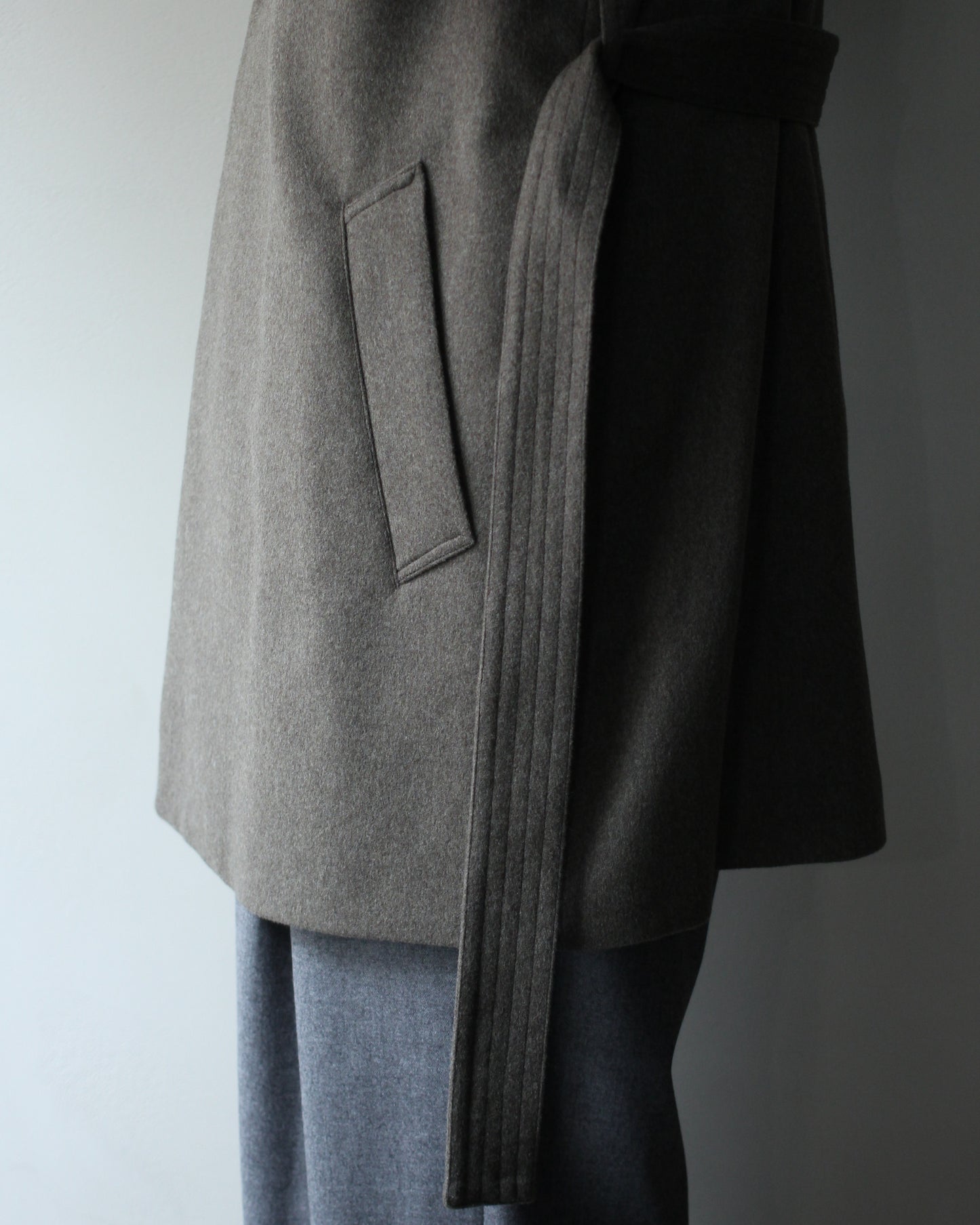 ssstein/WOOL DOESKIN HALF COAT "TAUPE"